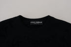 Dolce & Gabbana Black Wool Logo Pattern Crewneck Pullover Sweater