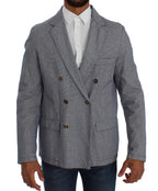 Master Coat Blue Double Breasted Regular Fit Blazer