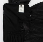 Exte Black Neck Wrap Top Blouse