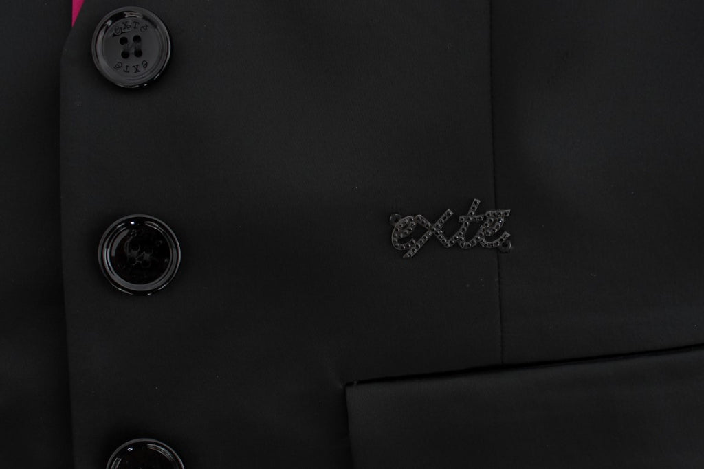 Exte Black Pink Two Piece Suit Skirt & Blazer