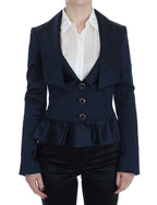 Exte Blue Three Button Single Breasted Blazer Jacket