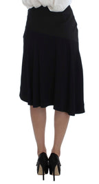 Exte Black Blue Two Piece Suit Skirt & Blazer