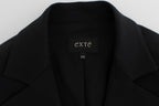 Exte Black Cotton Stretch Gold Studded Blazer Jacket