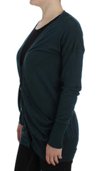 PINK MEMORIES Green Button Down Cardigan Sweater