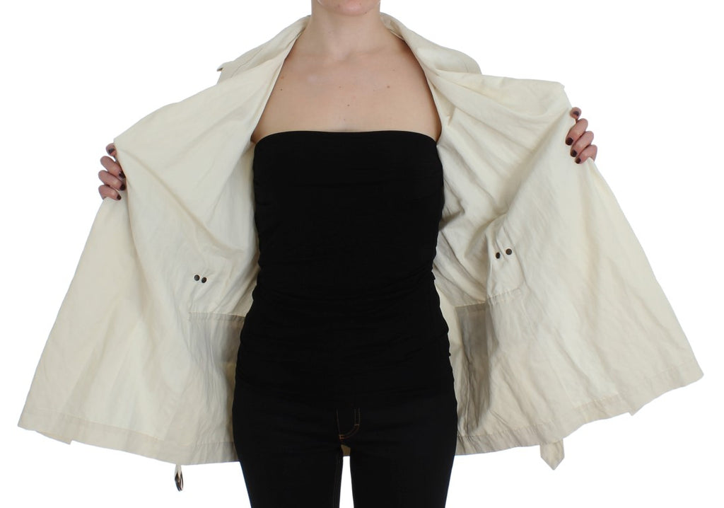 PLEIN SUD White Trench Coat Jacket