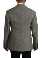 Dolce & Gabbana Gray Checkered Single Breasted Jacket Blazer