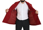 Dolce & Gabbana Red Wool Double Breasted Coat Jacket