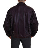 Dolce & Gabbana Bordeaux Nylon Collared Men Coat Jacket