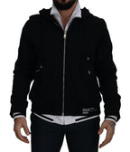 Dolce & Gabbana Black Polyester Hooded Full Zip Jacket