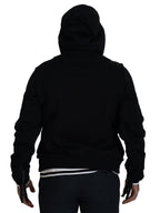 Dolce & Gabbana Black Polyester Hooded Full Zip Jacket