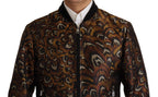 Dolce & Gabbana Brown Feather Full Zip Blouson Jacket