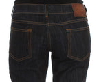 Cavalli Blue Cotton Straight Fit Stretch Jeans