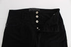 Costume National Black Cotton Slim Fit Cropped Jeans