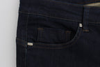Costume National Blue Cotton Blend Slim Fit Jeans
