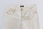 Costume National White Cotton Slim Fit Bootcut Jeans