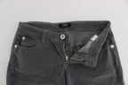 Costume National Gray Cotton Super Slim Corduroys Jeans