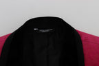 Dolce & Gabbana Pink Floral Brocade Slim Blazer Jacket