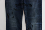 John Galliano Blue Wash Cotton Blend Slim Fit Bootcut Jeans