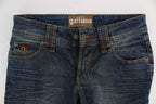 John Galliano Blue Wash Cotton Blend Slim Fit Jeans