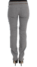 Ermanno Scervino Gray Cotton Slim Fit Casual Bootcut Pants