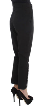 Ermanno Scervino Black Cotton Blend Capri Cropped Pants