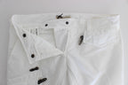 Ermanno Scervino White Nylon Padded Slim Fit Cargo Pants