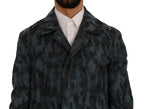 Dolce & Gabbana Blue Camouflage Trench Trench