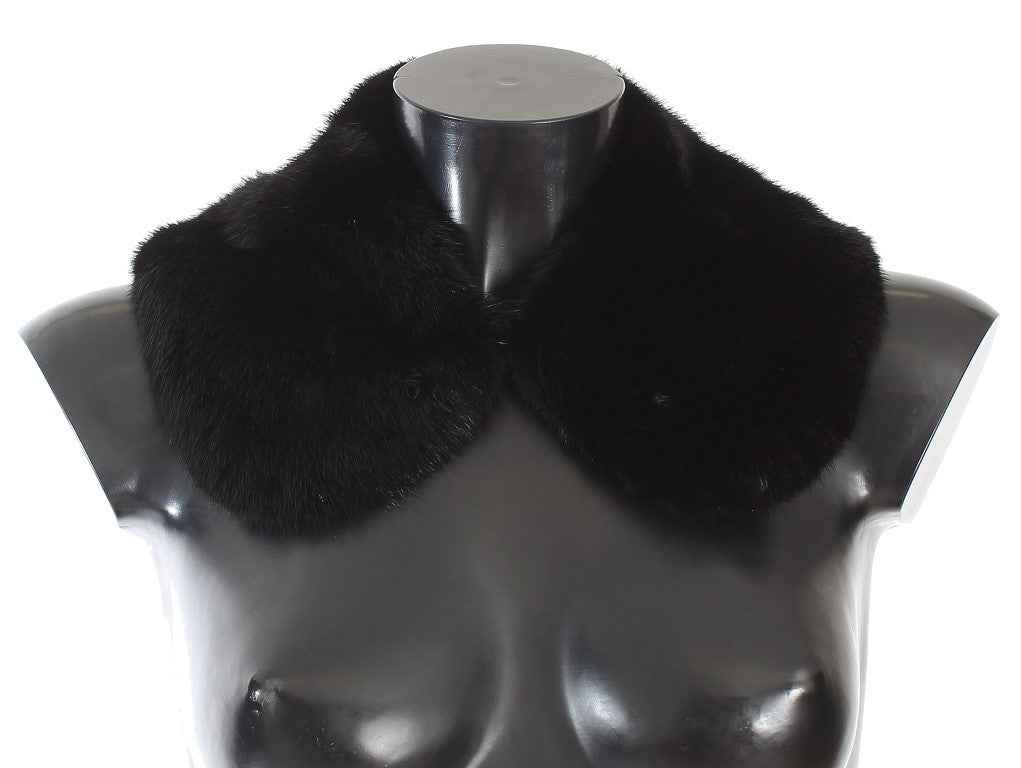 Dolce & Gabbana Black Mink Fur Shoulder Collar Scarf