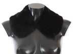 Dolce & Gabbana Black Mink Fur Shoulder Collar Scarf
