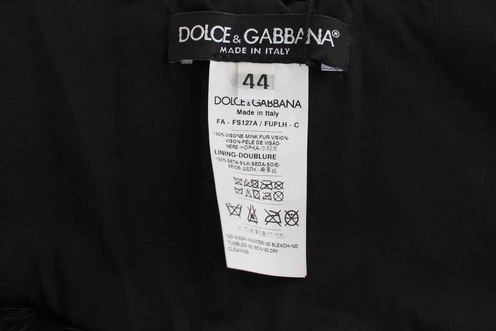 Dolce & Gabbana Black Mink Fur Shoulder Collar Scarf