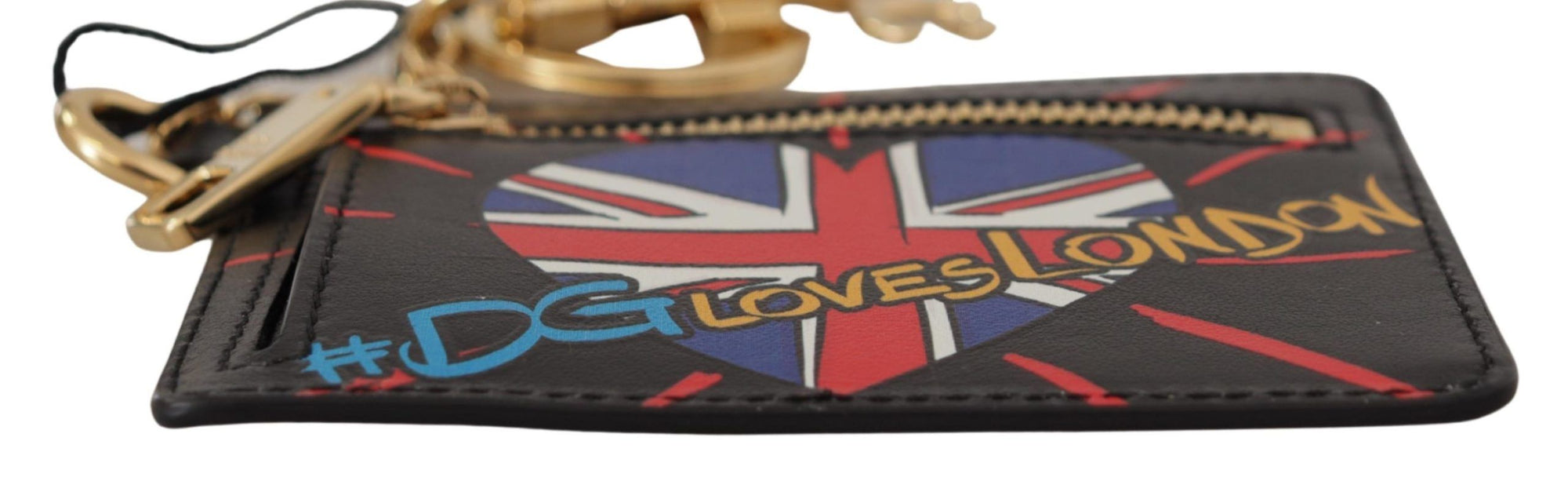 Dolce & Gabbana Black Leather #DGLovesLondon Keyring Cardholder Coin Case