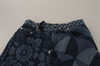 Dolce & Gabbana Blue Floral High Waist Skinny Denim Jeans
