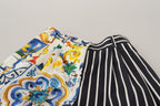 Dolce & Gabbana Multicolor Stripes Majolica Bermuda Shorts