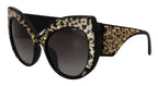 Dolce & Gabbana Black Gold Sequin Butterfly Polarized DG4326 Sunglasses