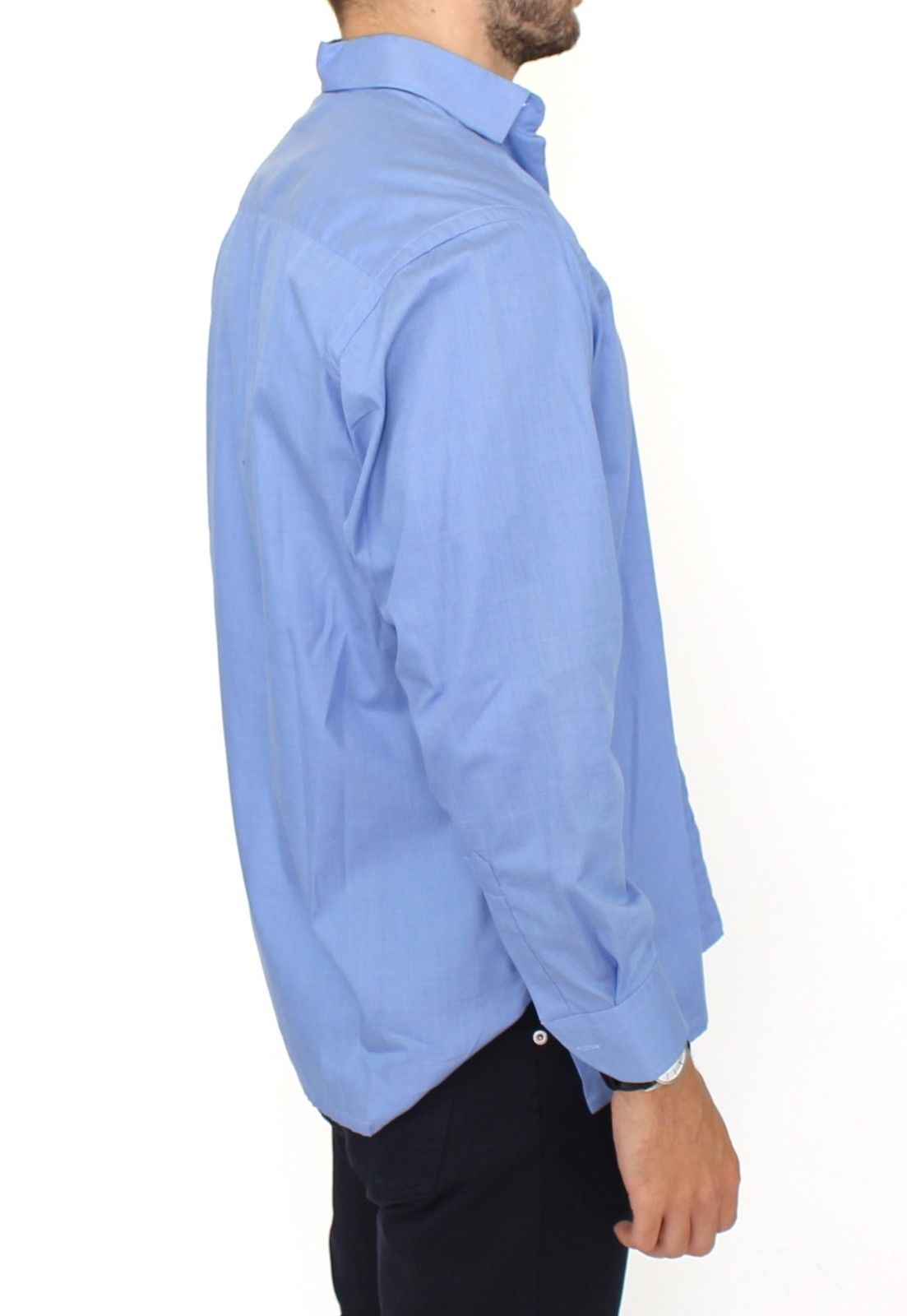 Ermanno Scervino Blue Cotton Dress Classic Fit Shirt