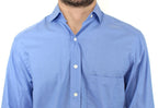 Ermanno Scervino Blue Cotton Dress Classic Fit Shirt