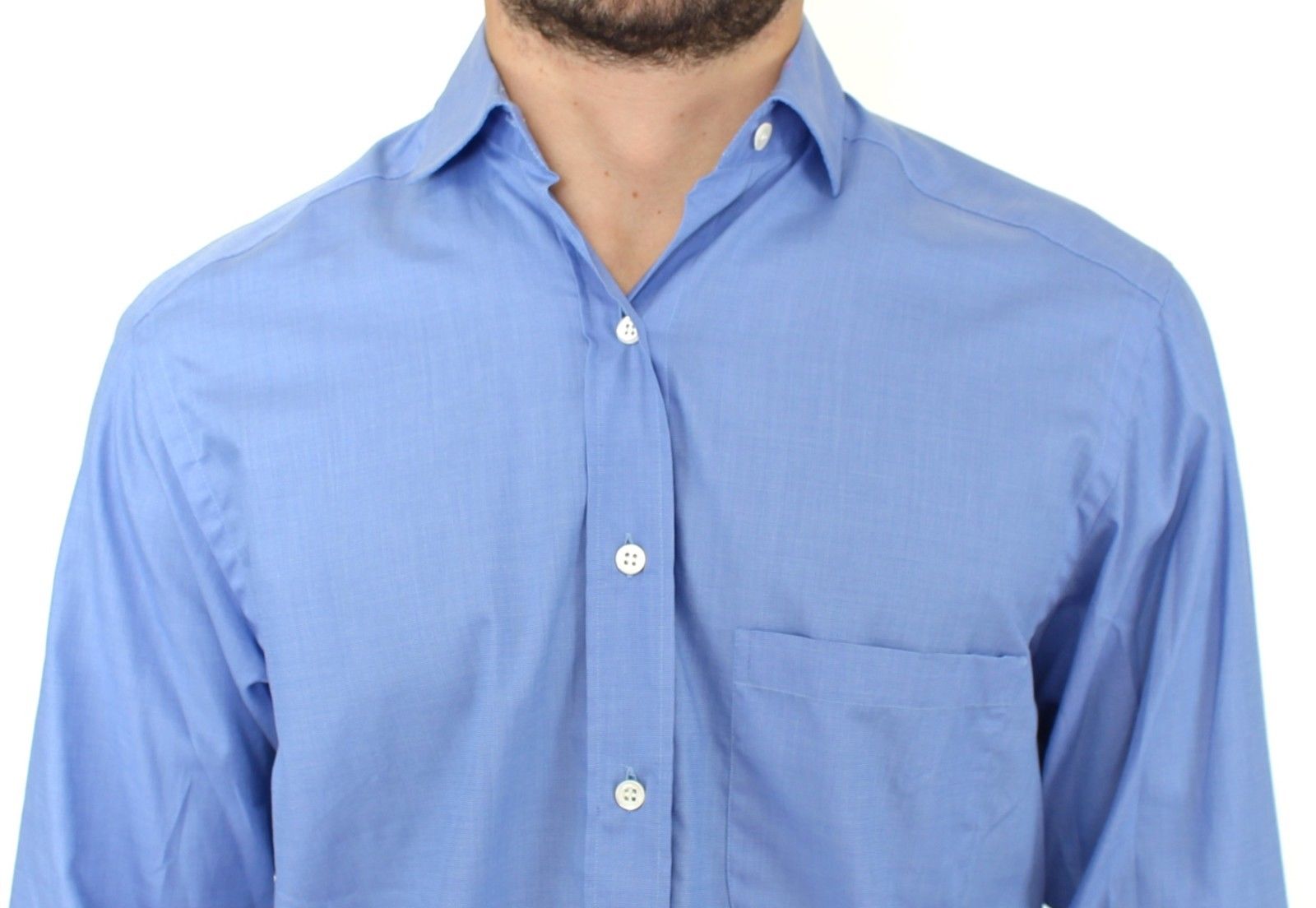 Ermanno Scervino Blue Cotton Dress Classic Fit Shirt