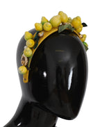 Dolce & Gabbana Yellow Lemons Sicily Crystal Diadem Tiara Headband - Maison Luxe