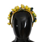 Dolce & Gabbana Yellow Lemons Sicily Crystal Diadem Tiara Headband - Maison Luxe