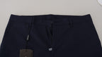 Dolce & Gabbana Blue Linen Cotton Slim Trousers Chinos Pants