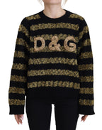 Dolce & Gabbana Black Gold D&G Crystal Cashmere Sweater