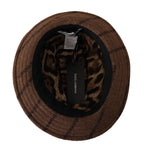Dolce & Gabbana Brown Fedora Striped Print Summer Hat - Maison Luxe