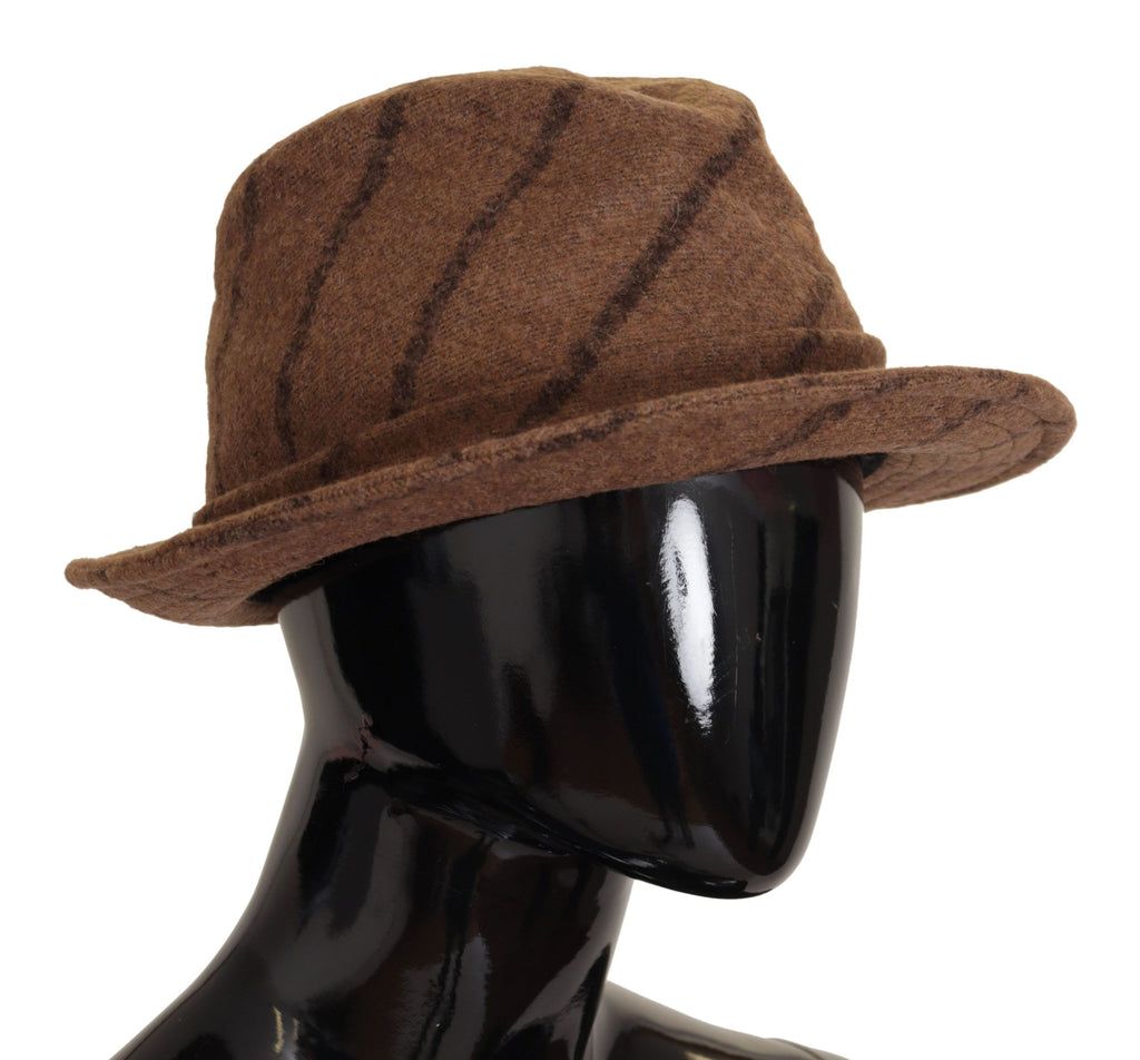 Dolce & Gabbana Brown Fedora Striped Print Summer Hat - Maison Luxe