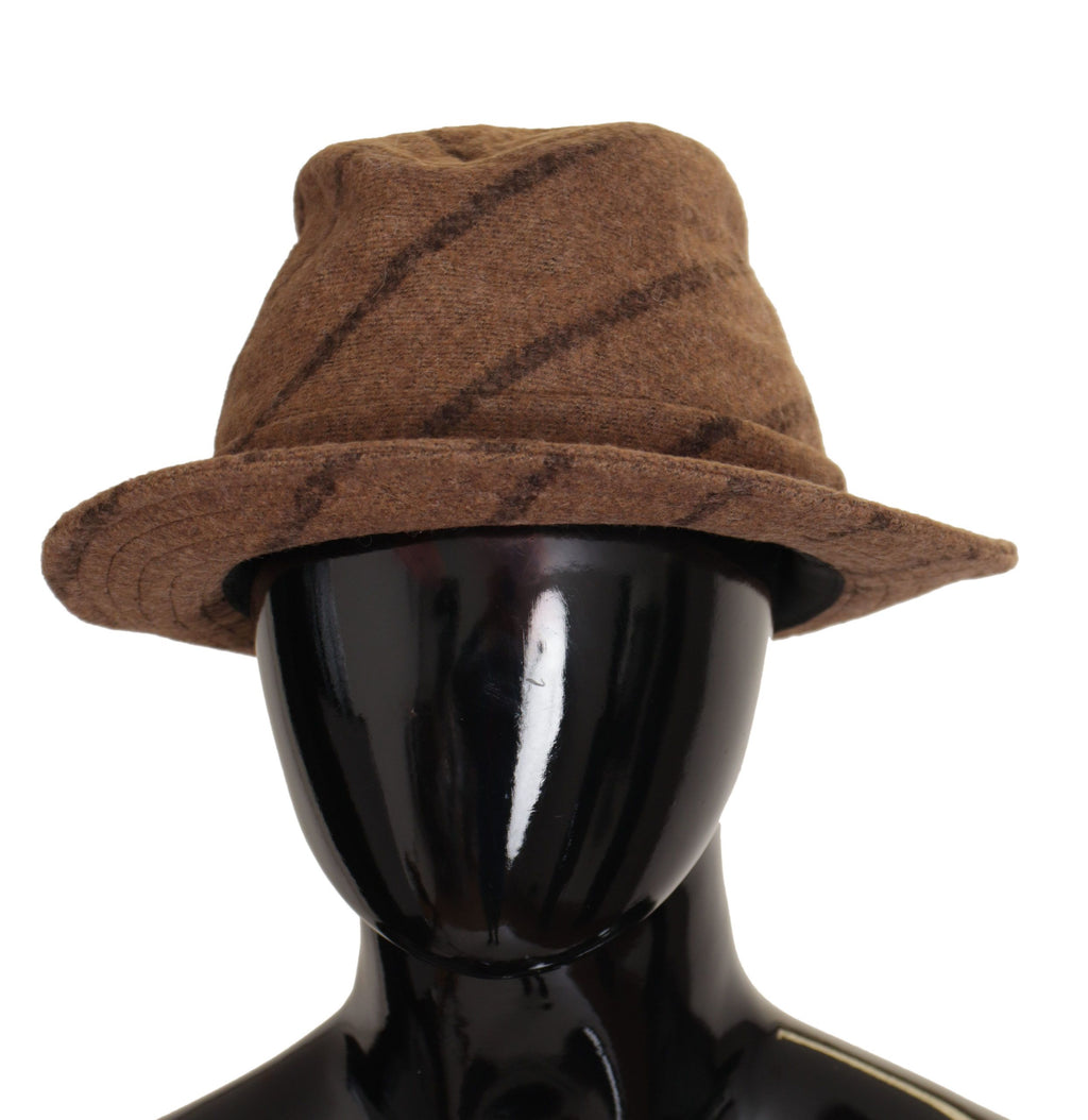 Dolce & Gabbana Brown Fedora Striped Print Summer Hat - Maison Luxe