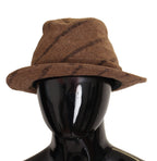 Dolce & Gabbana Brown Fedora Striped Print Summer Hat - Maison Luxe