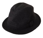 Dolce & Gabbana Gray Virgin Wool Logo Fedora Trilby Cappello Hat - Maison Luxe