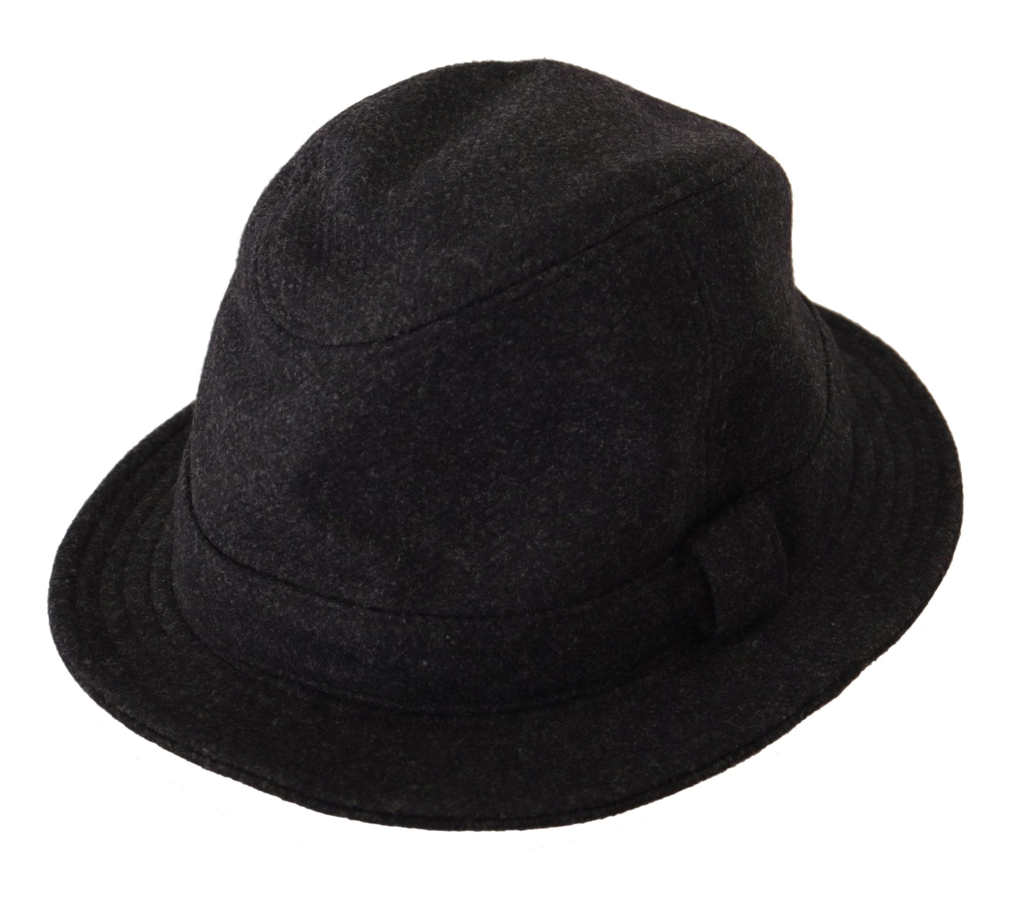 Dolce & Gabbana Gray Virgin Wool Logo Fedora Trilby Cappello Hat - Maison Luxe