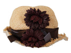 Dolce & Gabbana Yellow Ribbon Floral Embellished Straw Hat - Maison Luxe