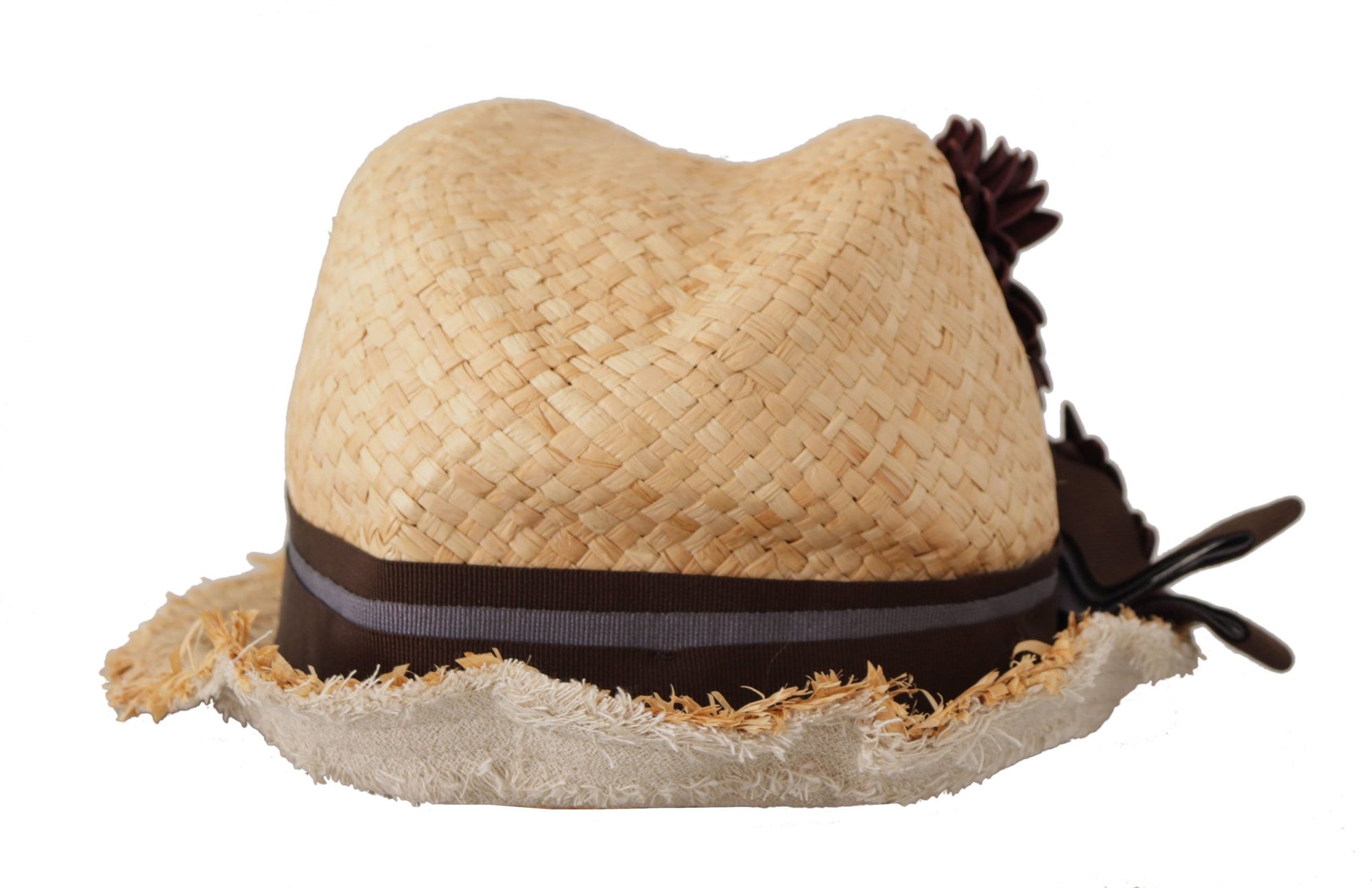 Dolce & Gabbana Yellow Ribbon Floral Embellished Straw Hat - Maison Luxe