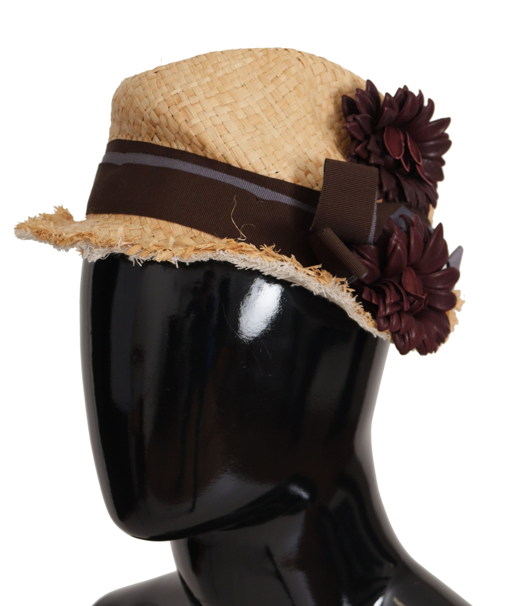 Dolce & Gabbana Yellow Ribbon Floral Embellished Straw Hat - Maison Luxe